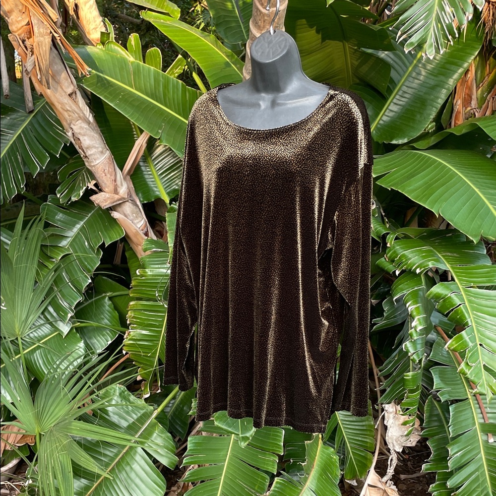 Animal print velvet  velour tunic